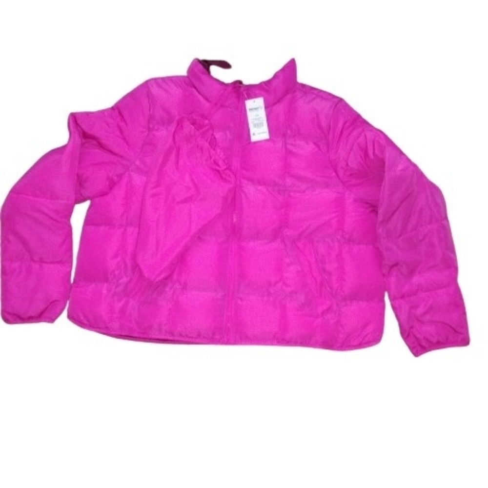 NWT Packable Puffer Jacket L/XL Hot Pink Lightweight with Pouch